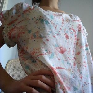 Alice and Olivia Spray Paint Silk Top